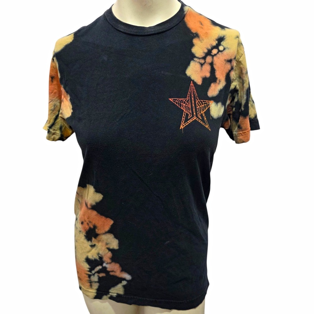Jeffree Star Fashion Halloween 2020 Tie Dye T Shirt Small Black Orange Logo Tee
